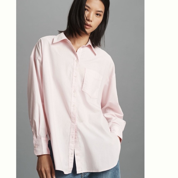 Anthropologie Tops - NWT Anthropologie Maeve The Bennet And Oversized Buttondown Shirt in Pink